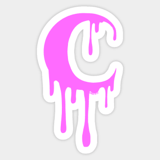 Dripping Moon (Hot Pink Version) Sticker